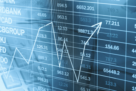 Financial data on a monitorの写真素材