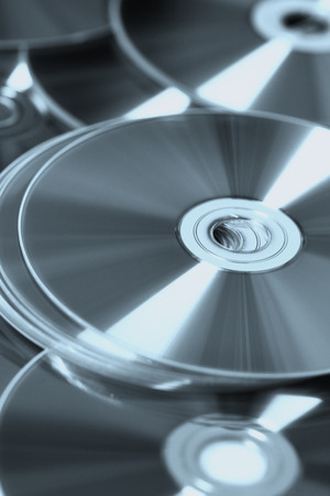set of DVDs scatteredの写真素材