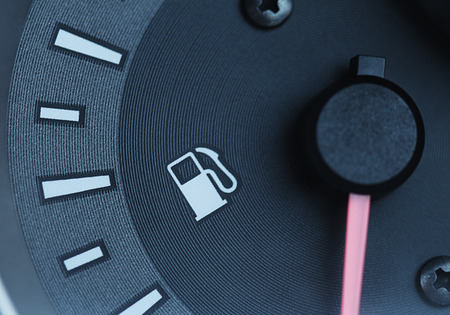 Fuel gauge dash board close up