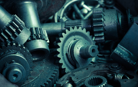 Closeup of metal  gearsの写真素材