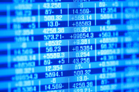 Financial data on a monitorの写真素材