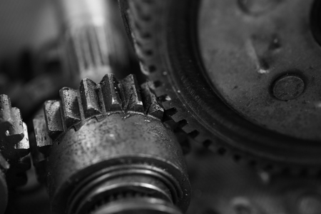 Closeup of metal  gearsの写真素材