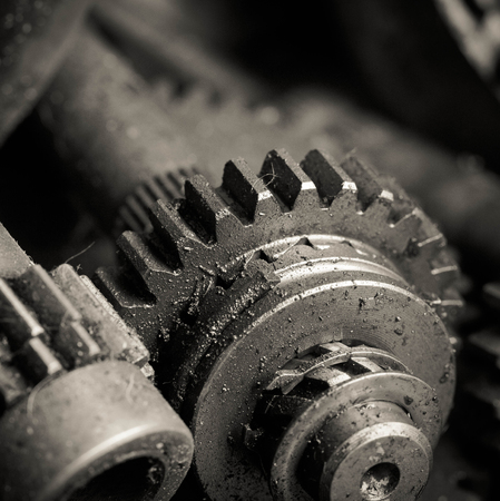 Closeup of metal  gearsの写真素材