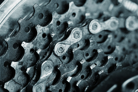 Mountain bike rear cassette macro shotの写真素材