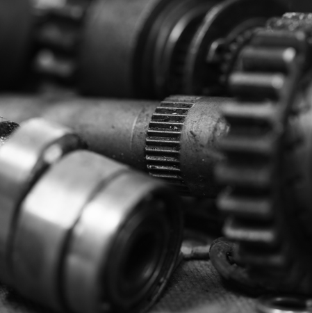 Closeup of metal  gears