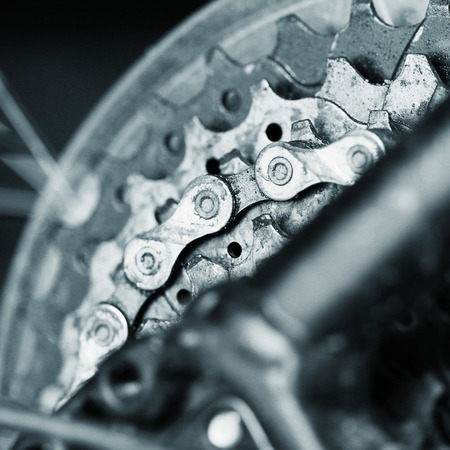 Mountain bike rear cassette macro shotの写真素材