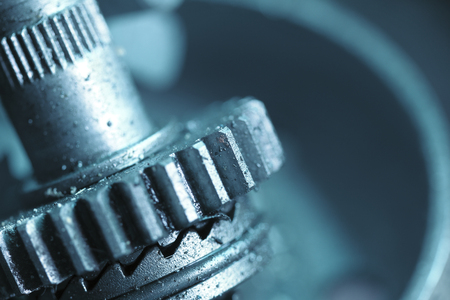 Closeup of metal  gearsの写真素材