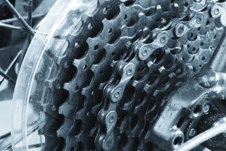 Mountain bike rear cassette macro shotの写真素材
