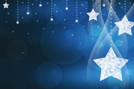 Festive dark blue Christmas background with starsの写真素材