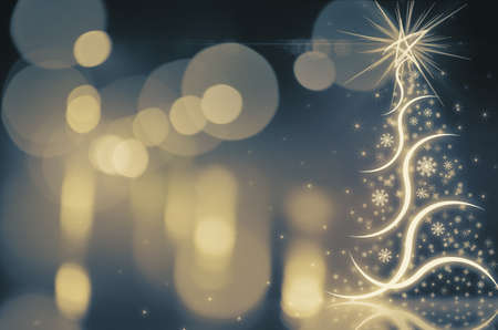 Shinny Christmas Tree, abstract backgroundの写真素材