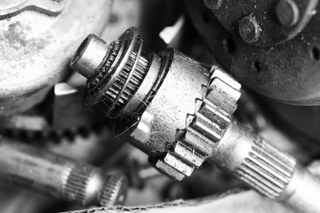 Closeup of metal gearsの写真素材