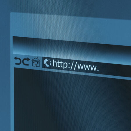 Closeup of Computer Screen With Address Bar of Browserの写真素材