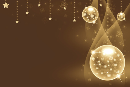Christmas balls,streamers over background with snowflakesの写真素材