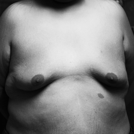 fat man black and white の写真素材