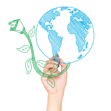 Green world drawing concept