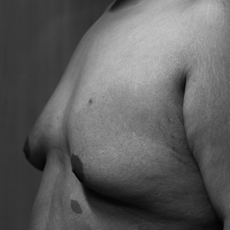 fat man black and white の写真素材