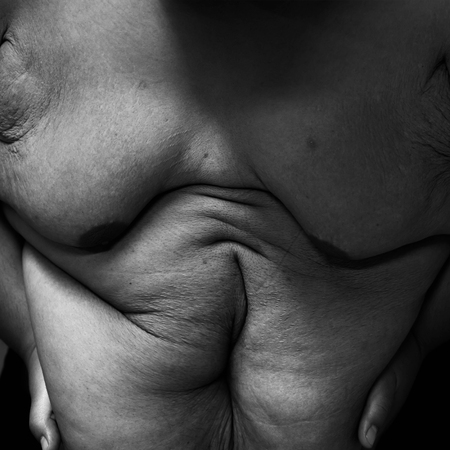fat man black and white の写真素材