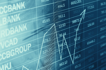 Financial data on a monitorの写真素材