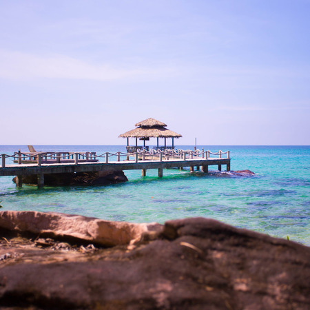 View from the pier on the seaの写真素材