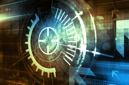 Dark technology backgroundの写真素材