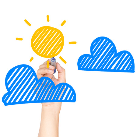 sun & cloud cartoonの写真素材