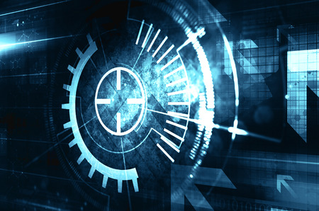 Dark technology backgroundの写真素材