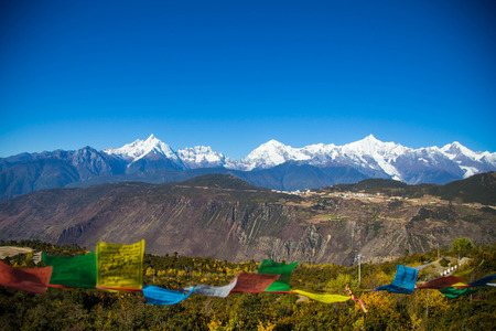 Mount Shishapangma in the summer of Tibet, Chinaの写真素材
