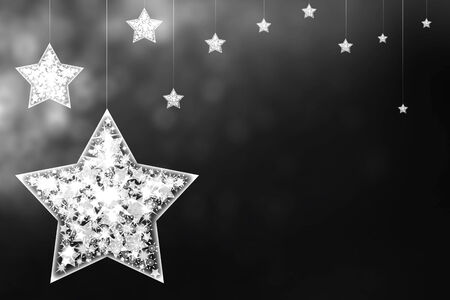 Festive Christmas background with starsの写真素材