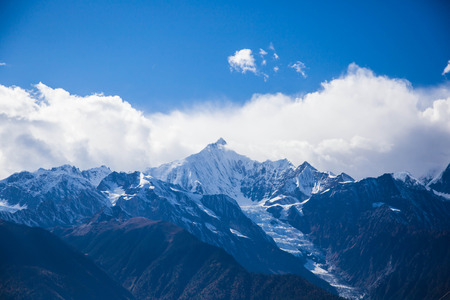 Mount Shishapangma in the summer of Tibet, Chinaの写真素材