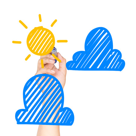 sun & cloud cartoonの写真素材