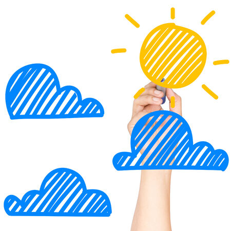 sun & cloud cartoonの写真素材