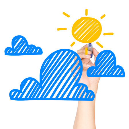 sun & cloud cartoonの写真素材