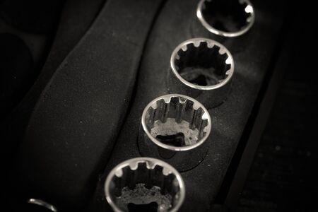 Industrial kit tools closeup photo