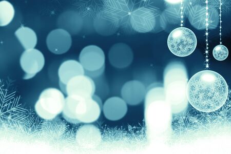 Festive dark blue Christmas background with starsの写真素材