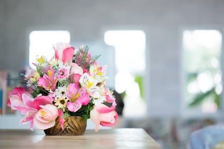 Colorful decoration artificial flowerの写真素材