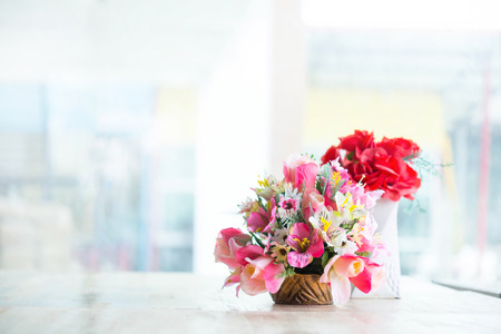 Colorful decoration artificial flowerの写真素材