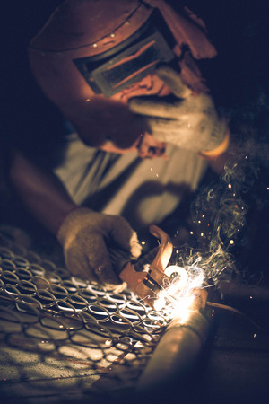 welding metal and sparks