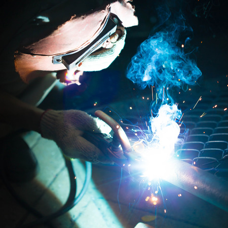 welding metal and sparks