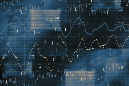 Financial data on a monitor