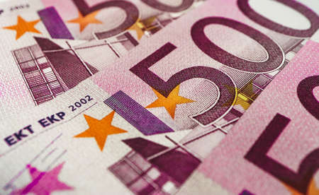 500 euro banknote close up. Five hundred euro money macro view.の写真素材