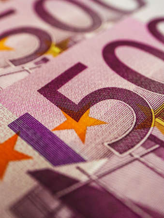 500 euro banknote close up. Five hundred euro money macro view.の写真素材