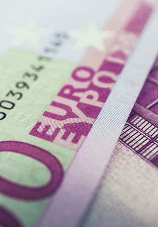 500 euro banknote close up. Five hundred euro money macro view.