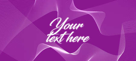 Editable vector dynamic white lines on a violet background. Graceful female concept, abstract...