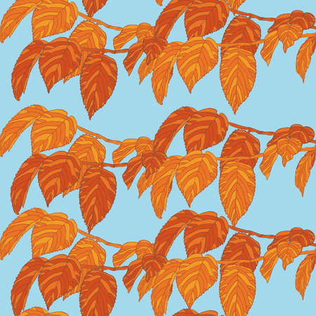 Vector floral seamless pattern with autumn leaves.のイラスト素材