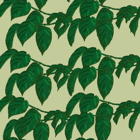 Green leaves seamless patternのイラスト素材