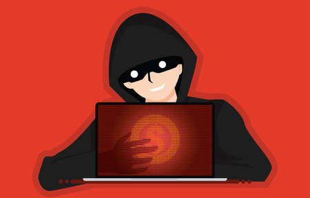 Robbers steal money from e-Banking system. Hacker steals money from bank credit cards or online...