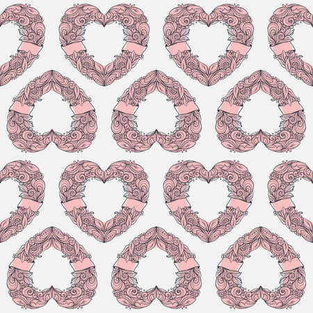 Pattern design with heartsのイラスト素材
