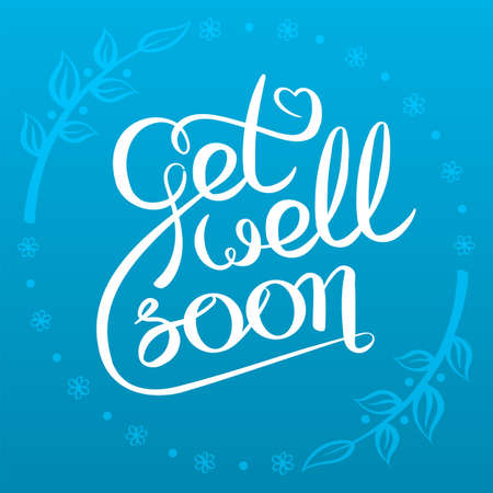 Get well soon card with hand drawn letteringのイラスト素材