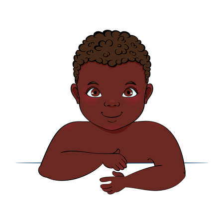 Smiling african baby boy imageのイラスト素材