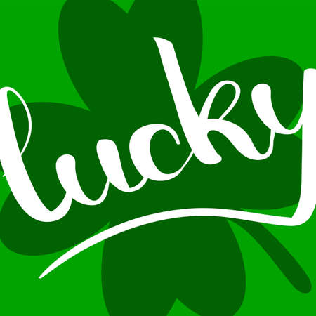Lucky four leaf clover card with handwritten inscription.